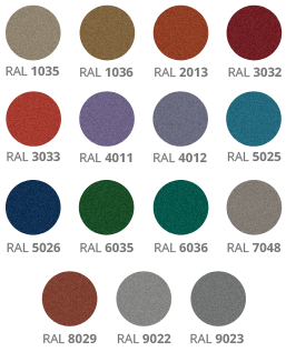 Available pearl colours for security doors - option