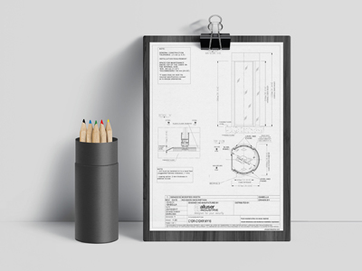 C1D D-shape automatic door technical drawing